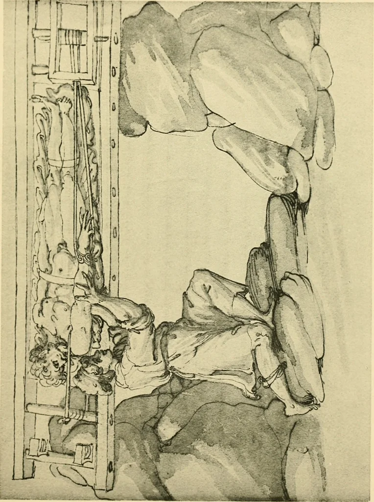 An illustration from Collection de chirurgiens grecs avec dessins attribués au Primatice. Reproduction réduite des 200 dessins du Manuscrit latin 6866 de la Bibliothèque nationale, 1908, leaf 180