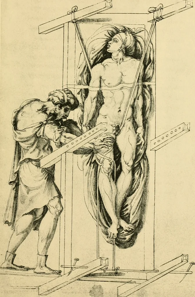 An illustration from Collection de chirurgiens grecs avec dessins attribués au Primatice. Reproduction réduite des 200 dessins du Manuscrit latin 6866 de la Bibliothèque nationale, 1908, leaf 226