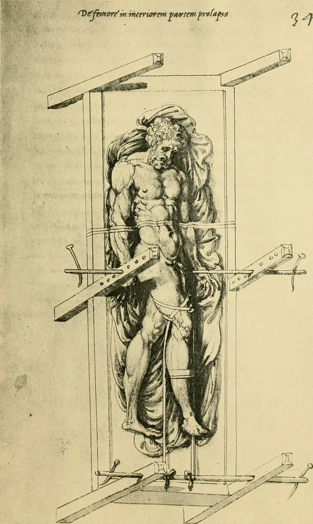 An illustration from Collection de chirurgiens grecs avec dessins attribués au Primatice. Reproduction réduite des 200 dessins du Manuscrit latin 6866 de la Bibliothèque nationale, 1908, leaf 228