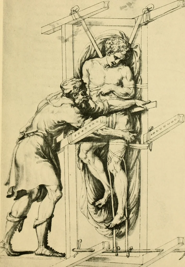 An illustration from Collection de chirurgiens grecs avec dessins attribués au Primatice. Reproduction réduite des 200 dessins du Manuscrit latin 6866 de la Bibliothèque nationale, 1908, leaf 230