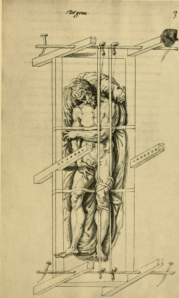 An illustration from Collection de chirurgiens grecs avec dessins attribués au Primatice. Reproduction réduite des 200 dessins du Manuscrit latin 6866 de la Bibliothèque nationale, 1908, leaf 232