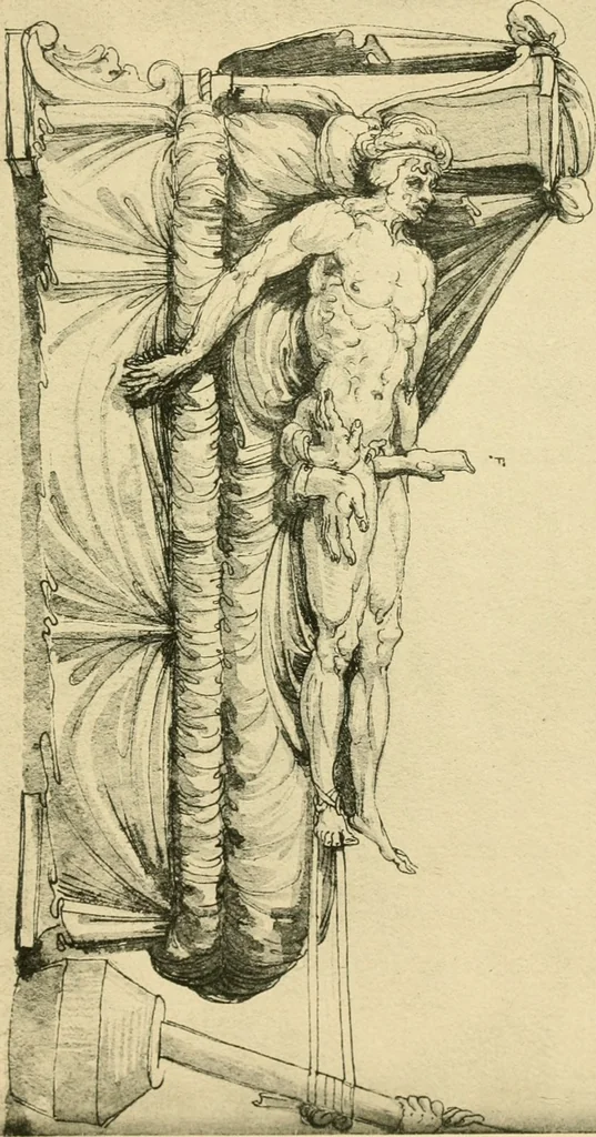 An illustration from Collection de chirurgiens grecs avec dessins attribués au Primatice. Reproduction réduite des 200 dessins du Manuscrit latin 6866 de la Bibliothèque nationale, 1908, leaf 28