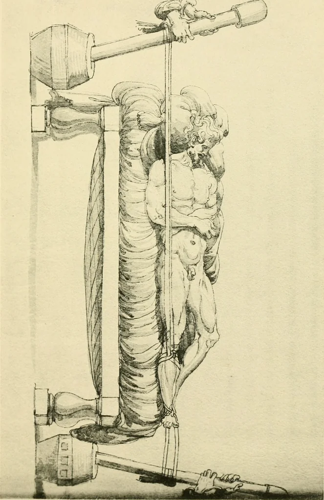 An illustration from Collection de chirurgiens grecs avec dessins attribués au Primatice. Reproduction réduite des 200 dessins du Manuscrit latin 6866 de la Bibliothèque nationale, 1908, leaf 32