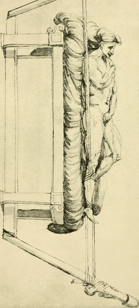 An illustration from Collection de chirurgiens grecs avec dessins attribués au Primatice. Reproduction réduite des 200 dessins du Manuscrit latin 6866 de la Bibliothèque nationale, 1908, leaf 34