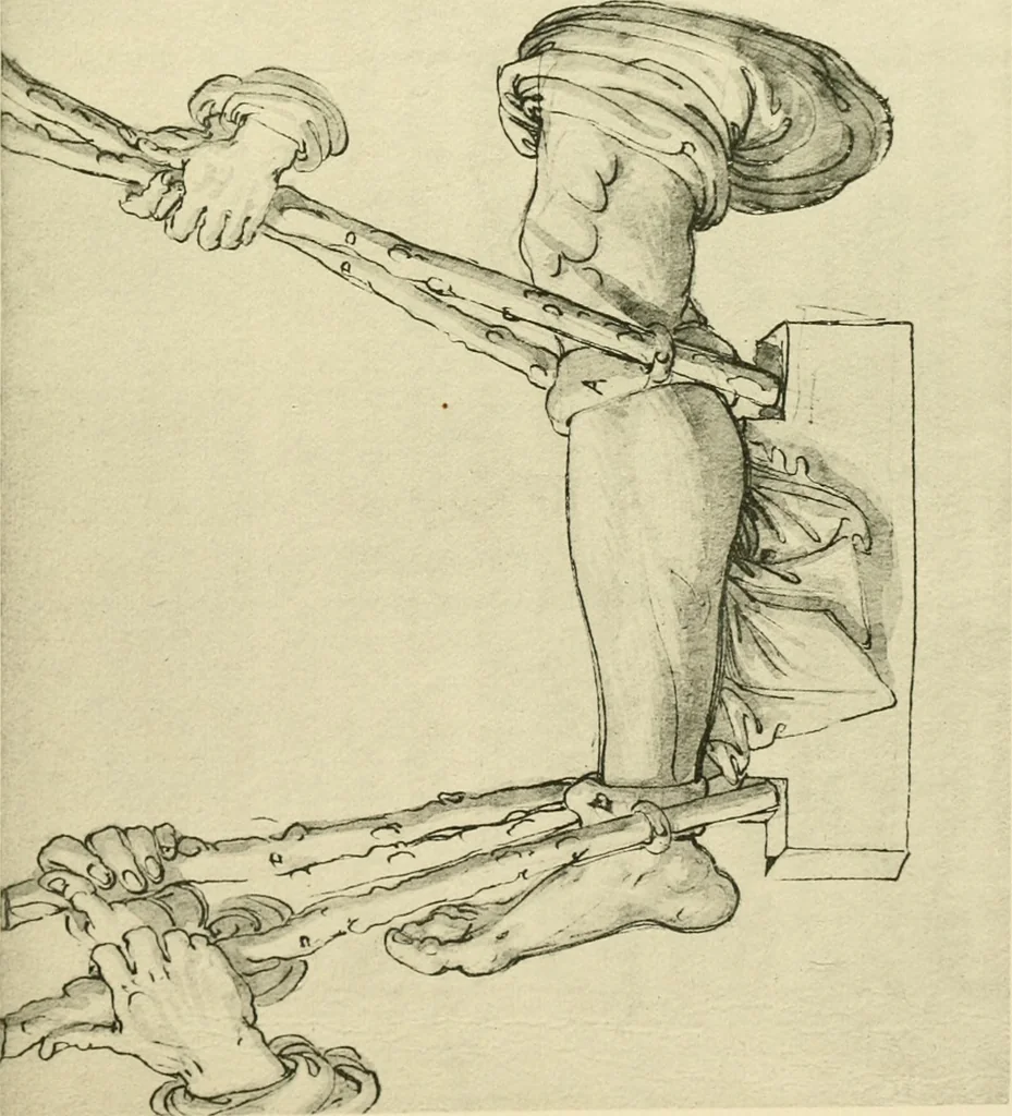 An illustration from Collection de chirurgiens grecs avec dessins attribués au Primatice. Reproduction réduite des 200 dessins du Manuscrit latin 6866 de la Bibliothèque nationale, 1908, leaf 40