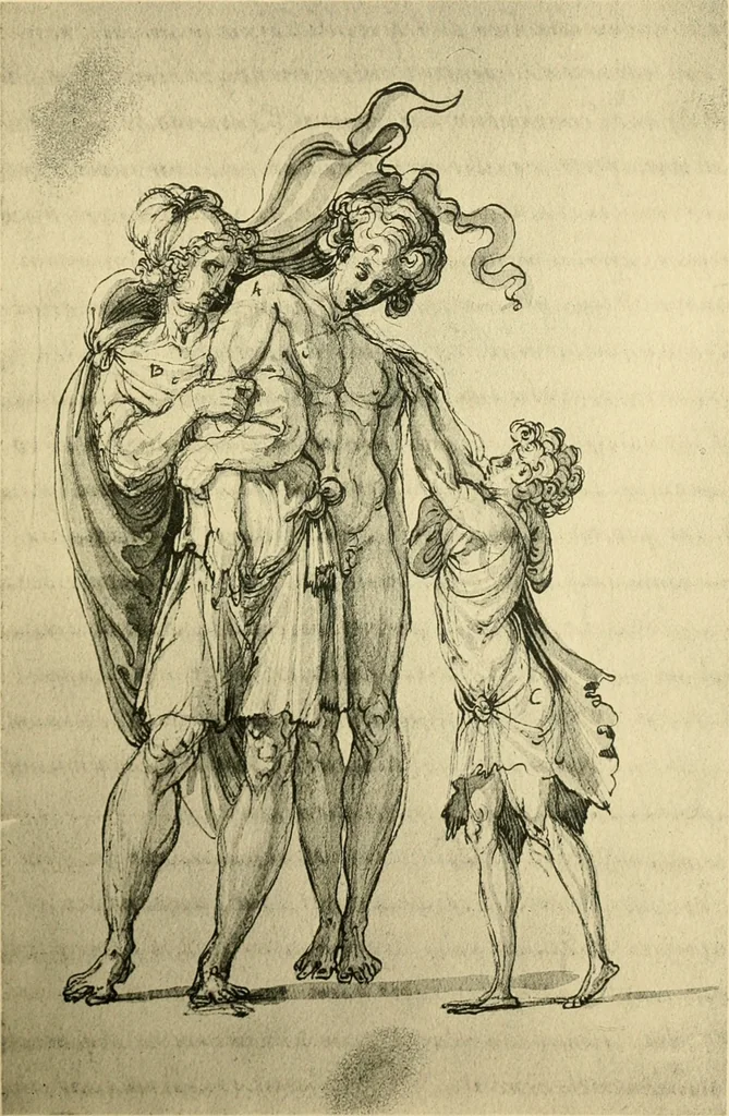 An illustration from Collection de chirurgiens grecs avec dessins attribués au Primatice. Reproduction réduite des 200 dessins du Manuscrit latin 6866 de la Bibliothèque nationale, 1908, leaf 46