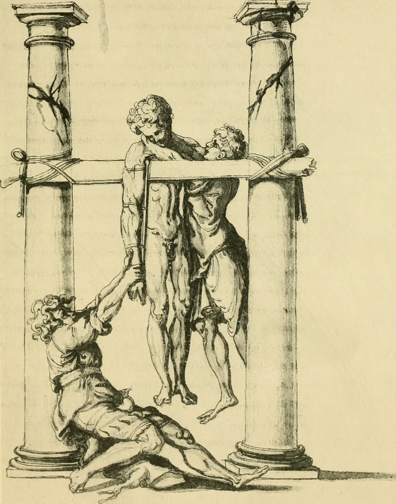 An illustration from Collection de chirurgiens grecs avec dessins attribués au Primatice. Reproduction réduite des 200 dessins du Manuscrit latin 6866 de la Bibliothèque nationale, 1908, leaf 52