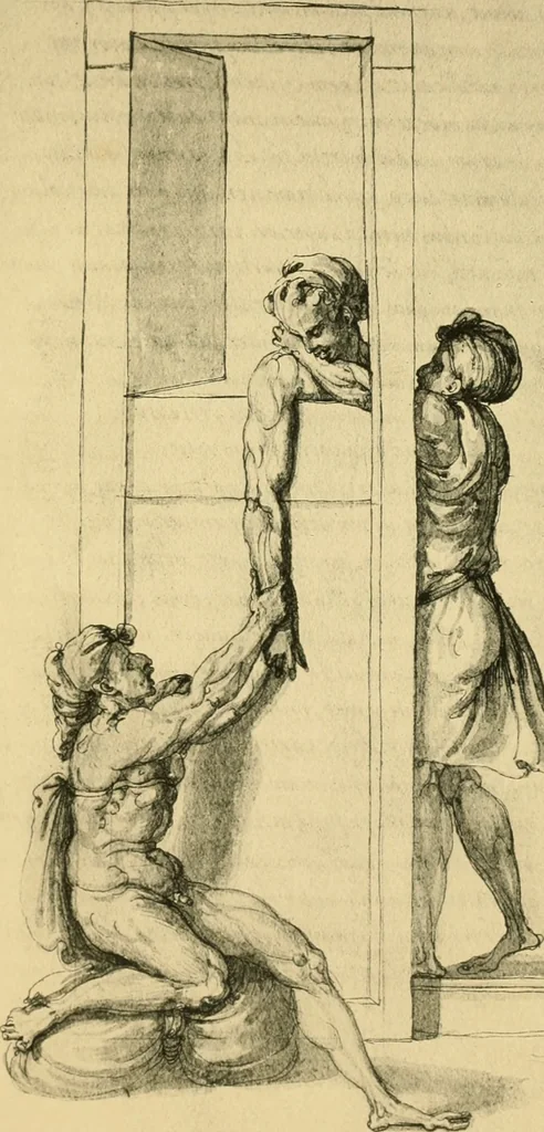 An illustration from Collection de chirurgiens grecs avec dessins attribués au Primatice. Reproduction réduite des 200 dessins du Manuscrit latin 6866 de la Bibliothèque nationale, 1908, leaf 56
