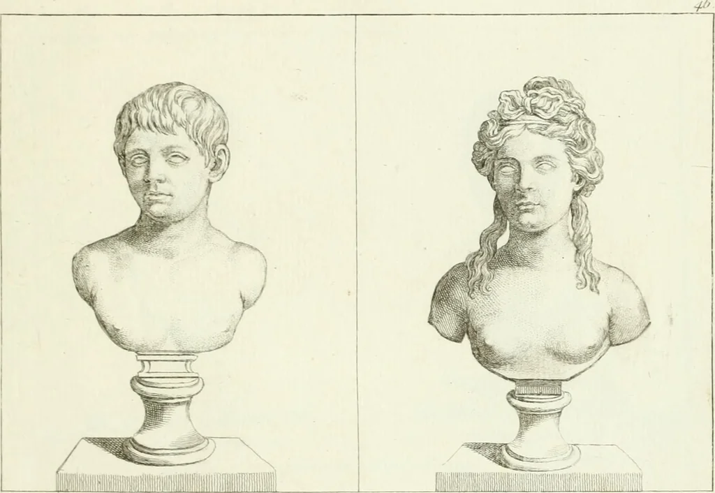 An illustration from Collection de sculptures antiques, grecques et romaines : trouvées a Rome dans les ruines des Palais de Neron, et de Marius .., 1755, leaf 102