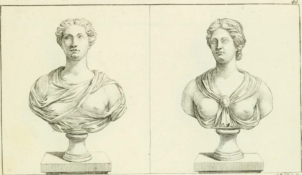 An illustration from Collection de sculptures antiques, grecques et romaines : trouvées a Rome dans les ruines des Palais de Neron, et de Marius .., 1755, leaf 108