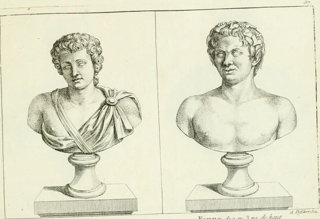 An illustration from Collection de sculptures antiques, grecques et romaines : trouvées a Rome dans les ruines des Palais de Neron, et de Marius .., 1755, leaf 124
