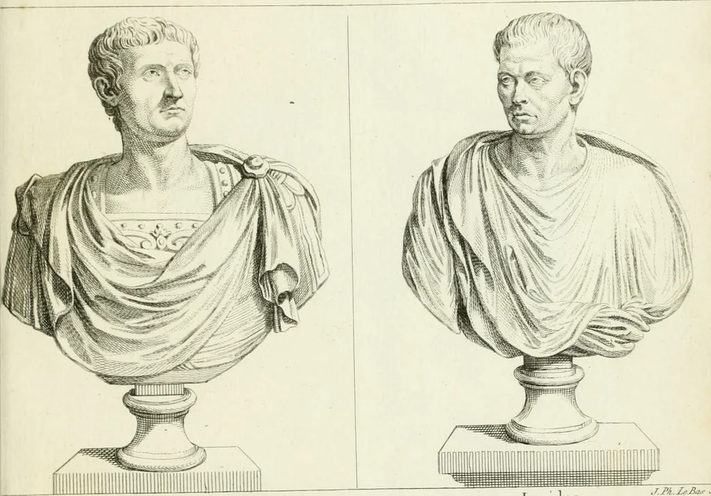 An illustration from Collection de sculptures antiques, grecques et romaines : trouvées a Rome dans les ruines des Palais de Neron, et de Marius .., 1755, leaf 128