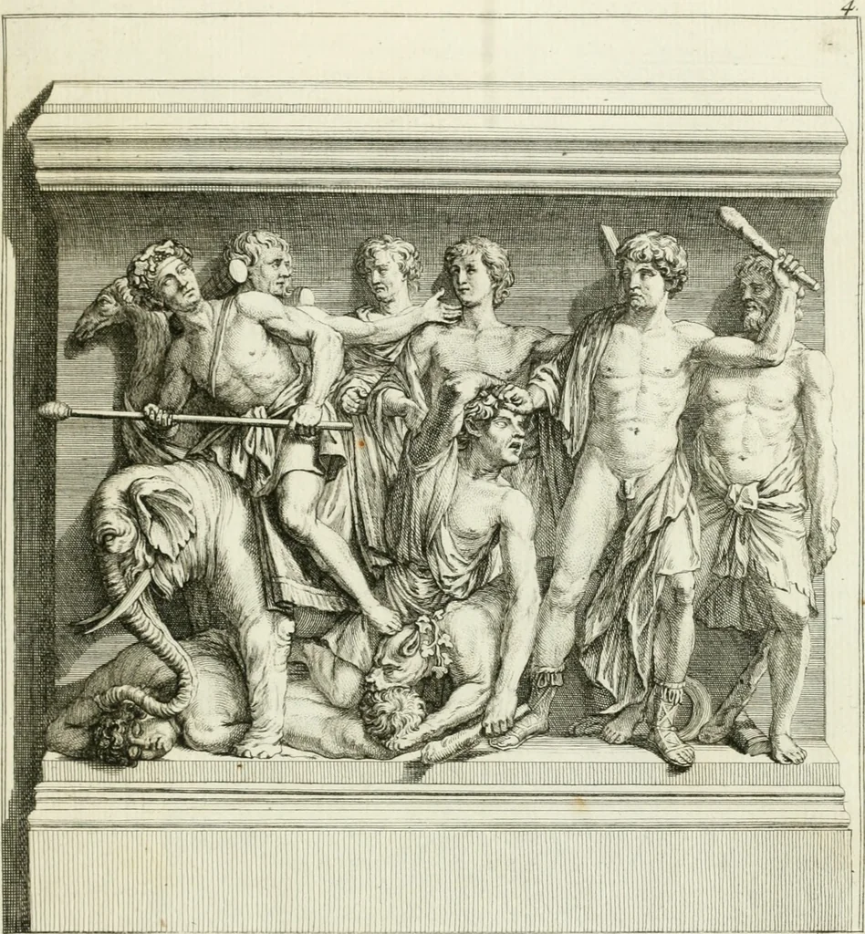 An illustration from Collection de sculptures antiques, grecques et romaines : trouvées a Rome dans les ruines des Palais de Neron, et de Marius .., 1755, leaf 18