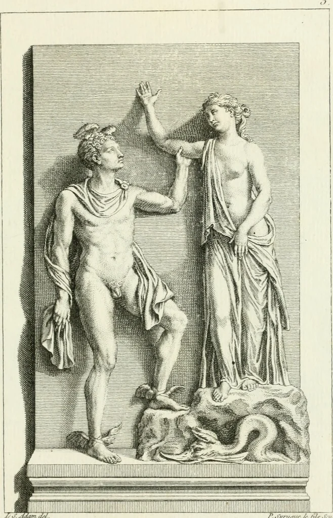An illustration from Collection de sculptures antiques, grecques et romaines : trouvées a Rome dans les ruines des Palais de Neron, et de Marius .., 1755, leaf 20