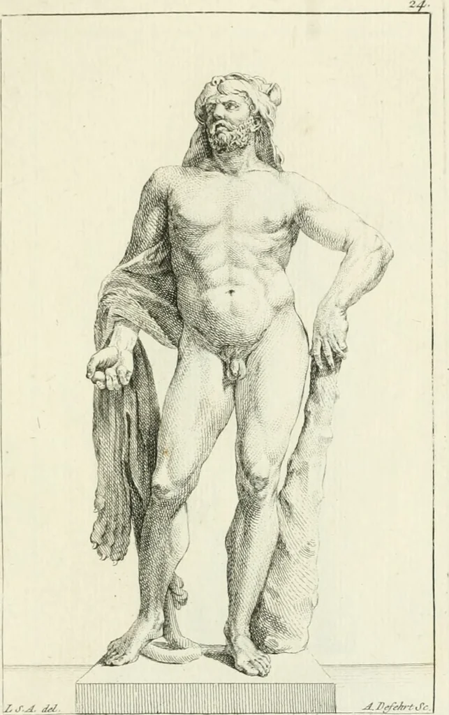 An illustration from Collection de sculptures antiques, grecques et romaines : trouvées a Rome dans les ruines des Palais de Neron, et de Marius .., 1755, leaf 58
