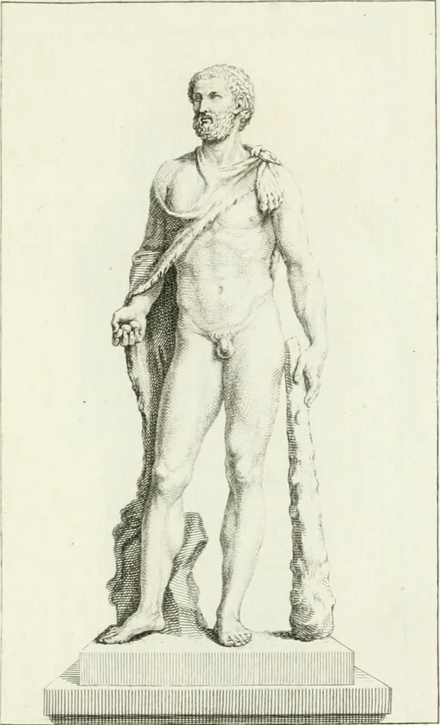 An illustration from Collection de sculptures antiques, grecques et romaines : trouvées a Rome dans les ruines des Palais de Neron, et de Marius .., 1755, leaf 60