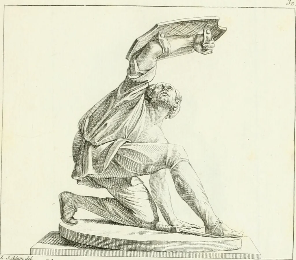 An illustration from Collection de sculptures antiques, grecques et romaines : trouvées a Rome dans les ruines des Palais de Neron, et de Marius .., 1755, leaf 74
