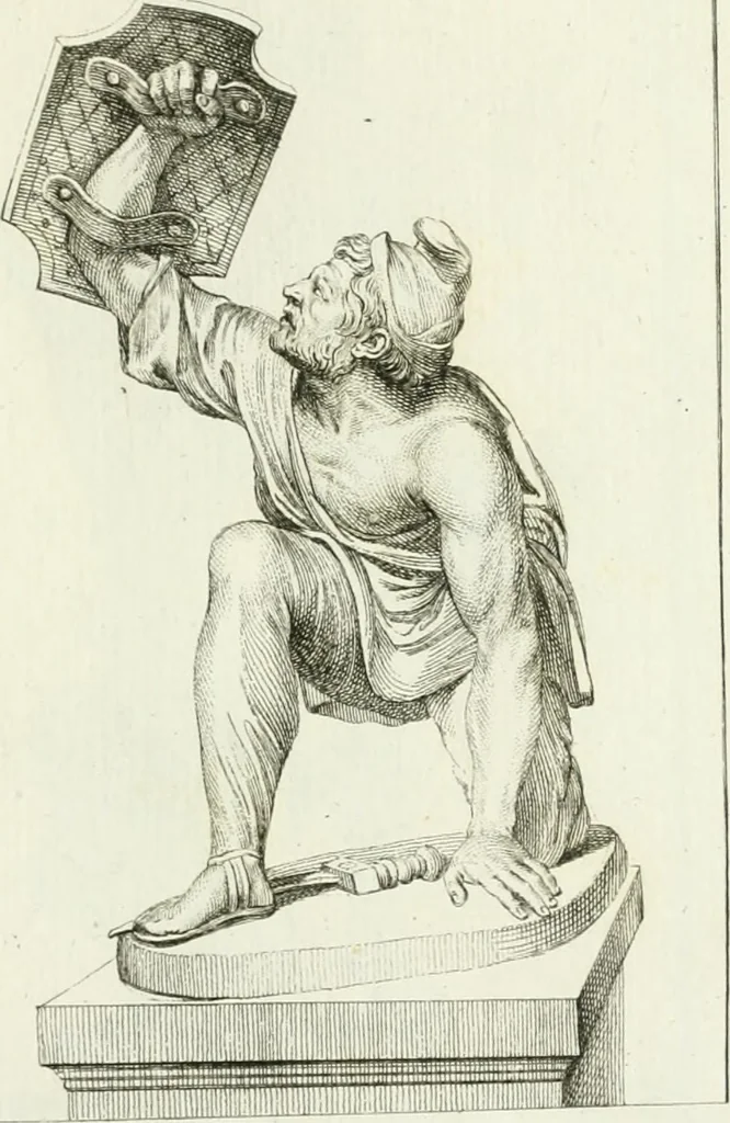 An illustration from Collection de sculptures antiques, grecques et romaines : trouvées a Rome dans les ruines des Palais de Neron, et de Marius .., 1755, leaf 76