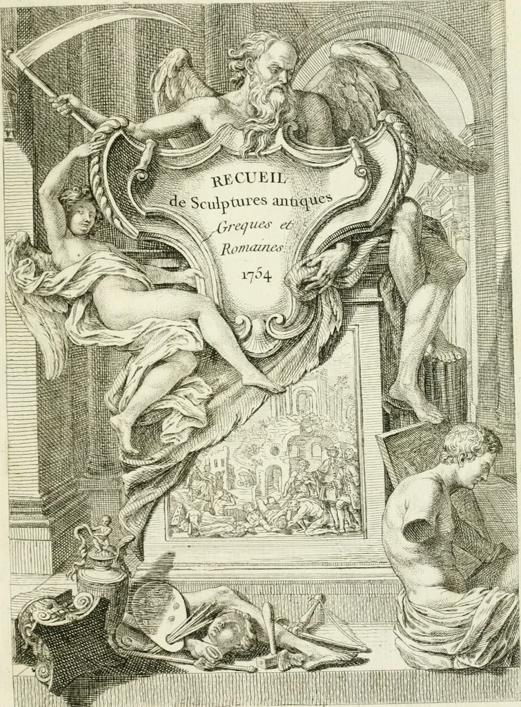 An illustration from Collection de sculptures antiques, grecques et romaines : trouvées a Rome dans les ruines des Palais de Neron, et de Marius .., 1755, leaf 8