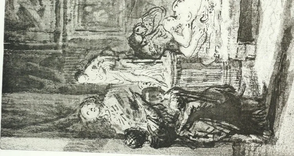 An illustration from Collection des Goncourt; dessins, aquarelles et pastels du 18e siècle, 1897, leaf 221