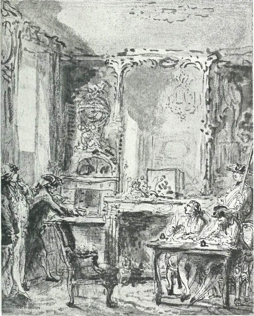An illustration from Collection des Goncourt; dessins, aquarelles et pastels du 18e siècle, 1897, leaf 223