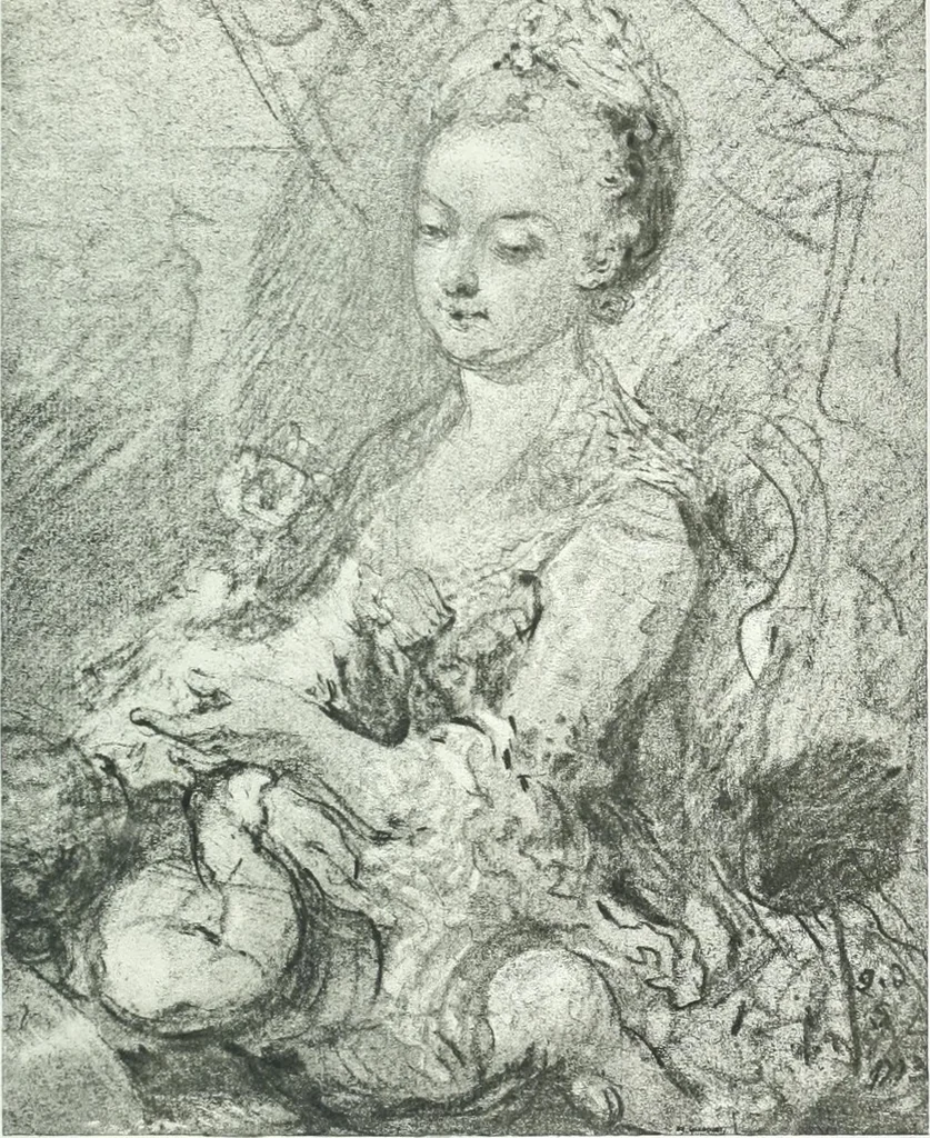 An illustration from Collection des Goncourt; dessins, aquarelles et pastels du 18e siècle, 1897, leaf 227
