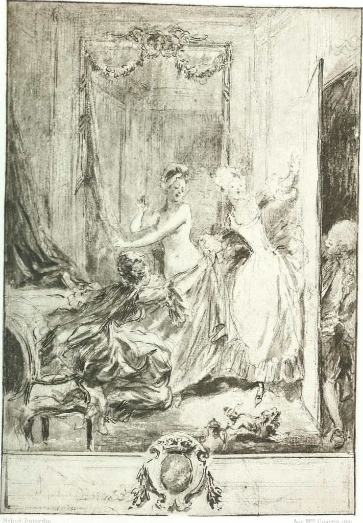 An illustration from Collection des Goncourt; dessins, aquarelles et pastels du 18e siècle, 1897, leaf 39