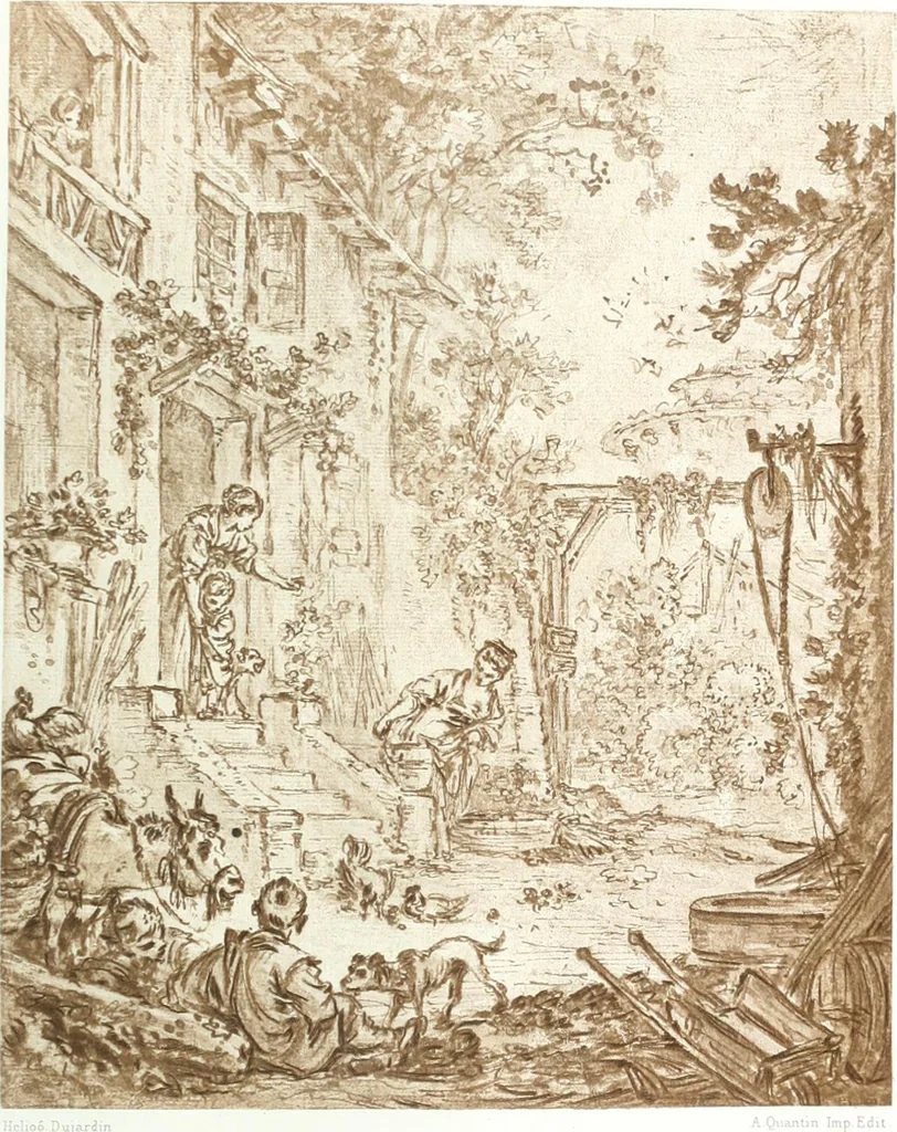 An illustration from Collection des Goncourt; dessins, aquarelles et pastels du 18e siècle, 1897, leaf 61