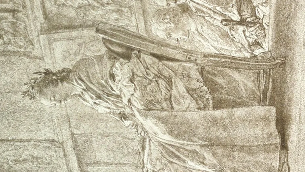 An illustration from Collection des Goncourt; dessins, aquarelles et pastels du 18e siècle, 1897, leaf 75