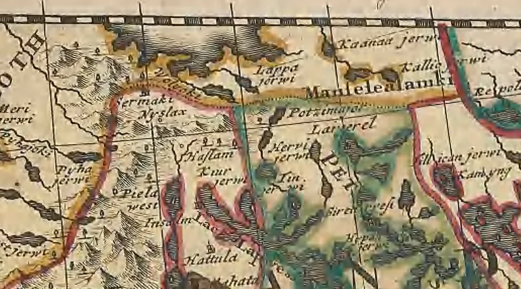 An illustration from A collection of maps of Europe, Asia, Africa, North America, and South America, circa 1700-1725, by Sr. Sanson, Guillieme de l'Isle, Peter Schenck, and others. [cartographic material], 1700, leaf 134