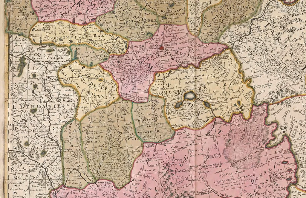 An illustration from A collection of maps of Europe, Asia, Africa, North America, and South America, circa 1700-1725, by Sr. Sanson, Guillieme de l'Isle, Peter Schenck, and others. [cartographic material], 1700, leaf 158