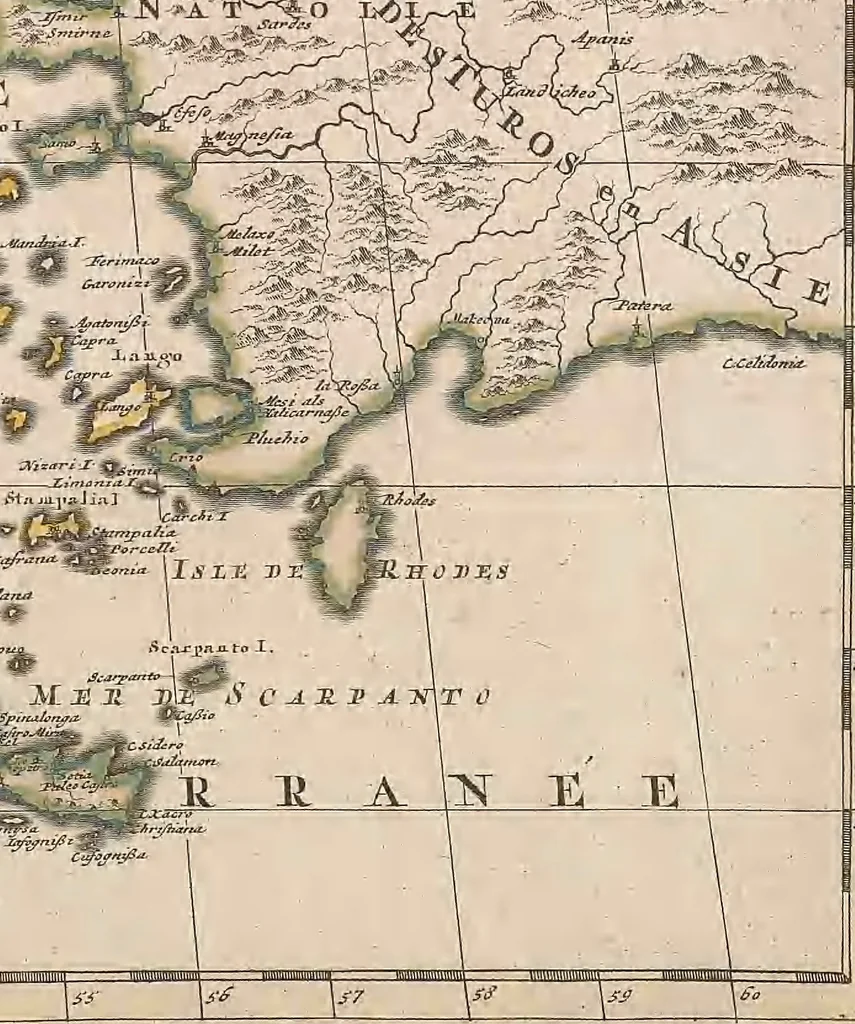 An illustration from A collection of maps of Europe, Asia, Africa, North America, and South America, circa 1700-1725, by Sr. Sanson, Guillieme de l'Isle, Peter Schenck, and others. [cartographic material], 1700, leaf 170