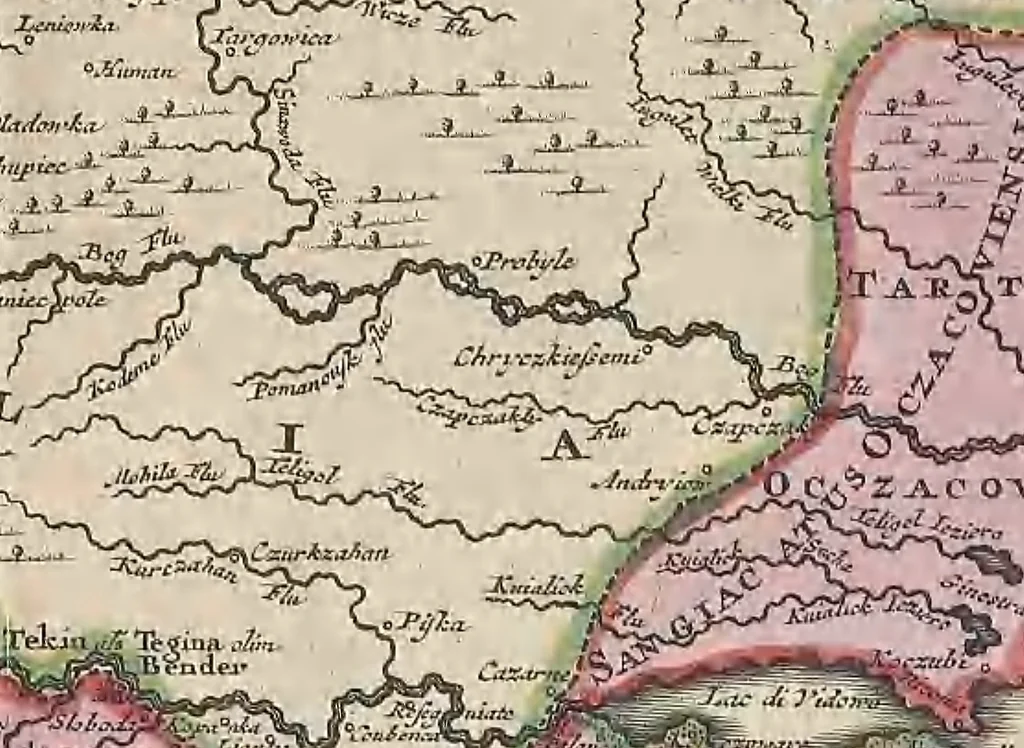 An illustration from A collection of maps of Europe, Asia, Africa, North America, and South America, circa 1700-1725, by Sr. Sanson, Guillieme de l'Isle, Peter Schenck, and others. [cartographic material], 1700, leaf 178