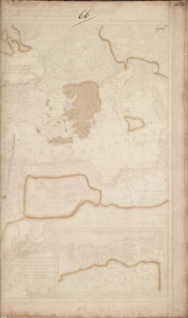 An illustration from A collection of maps of Europe, Asia, Africa, North America, and South America, circa 1700-1725, by Sr. Sanson, Guillieme de l'Isle, Peter Schenck, and others. [cartographic material], 1700, leaf 180