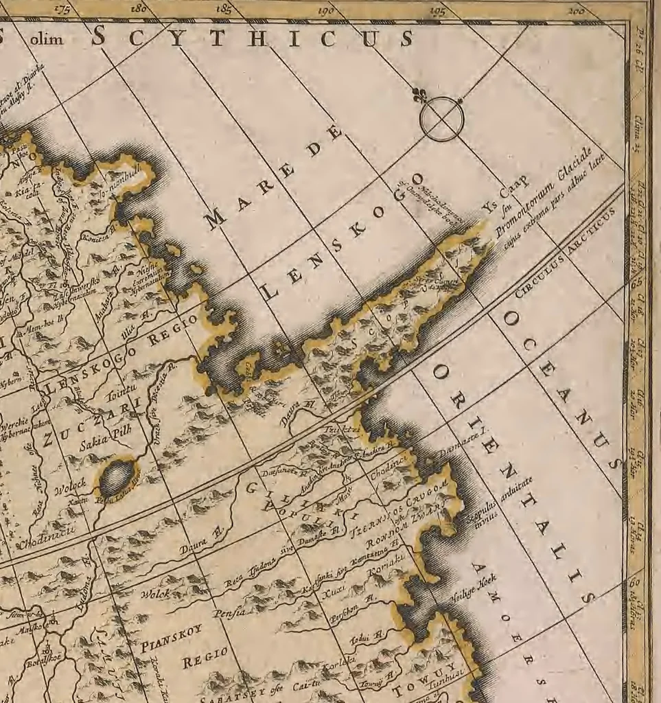 An illustration from A collection of maps of Europe, Asia, Africa, North America, and South America, circa 1700-1725, by Sr. Sanson, Guillieme de l'Isle, Peter Schenck, and others. [cartographic material], 1700, leaf 198
