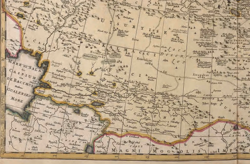 An illustration from A collection of maps of Europe, Asia, Africa, North America, and South America, circa 1700-1725, by Sr. Sanson, Guillieme de l'Isle, Peter Schenck, and others. [cartographic material], 1700, leaf 198