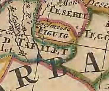 An illustration from A collection of maps of Europe, Asia, Africa, North America, and South America, circa 1700-1725, by Sr. Sanson, Guillieme de l'Isle, Peter Schenck, and others. [cartographic material], 1700, leaf 206