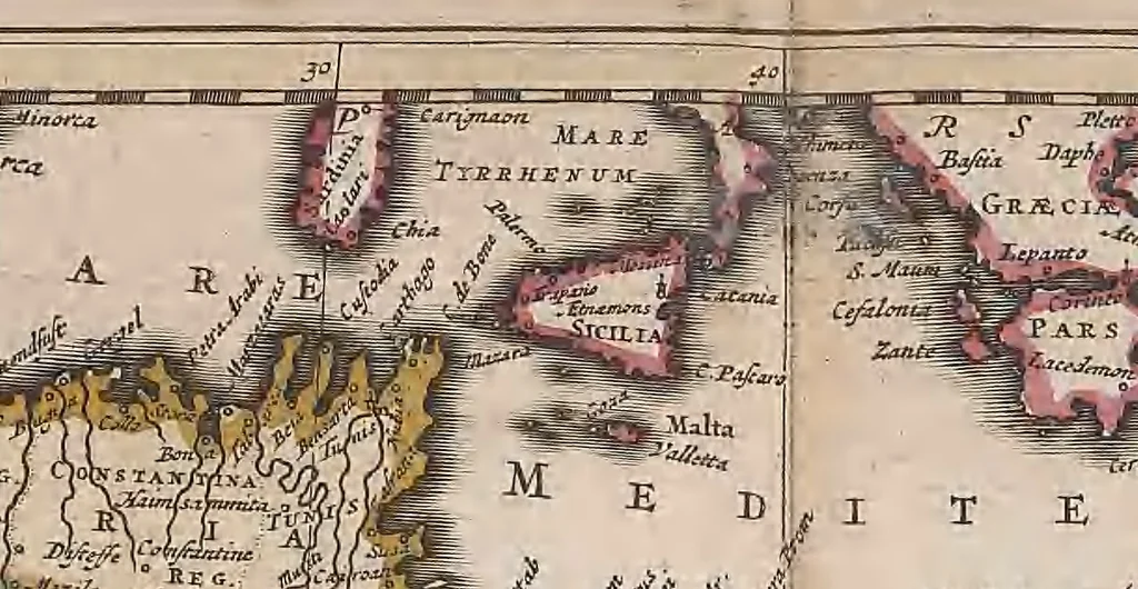 An illustration from A collection of maps of Europe, Asia, Africa, North America, and South America, circa 1700-1725, by Sr. Sanson, Guillieme de l'Isle, Peter Schenck, and others. [cartographic material], 1700, leaf 210