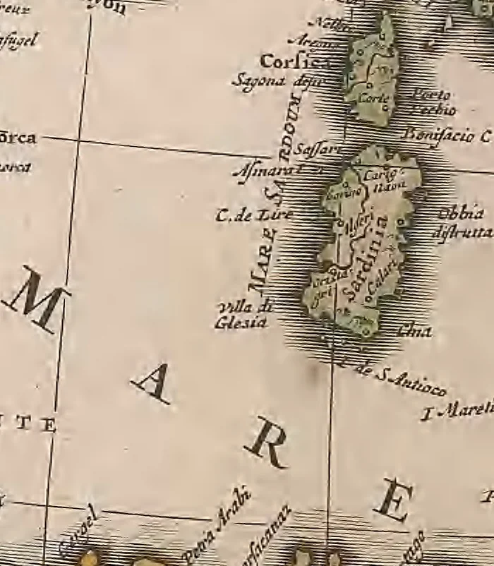 An illustration from A collection of maps of Europe, Asia, Africa, North America, and South America, circa 1700-1725, by Sr. Sanson, Guillieme de l'Isle, Peter Schenck, and others. [cartographic material], 1700, leaf 214