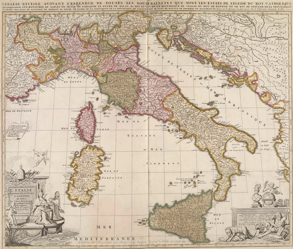 An illustration from A collection of maps of Europe, Asia, Africa, North America, and South America, circa 1700-1725, by Sr. Sanson, Guillieme de l'Isle, Peter Schenck, and others. [cartographic material], 1700, leaf 34