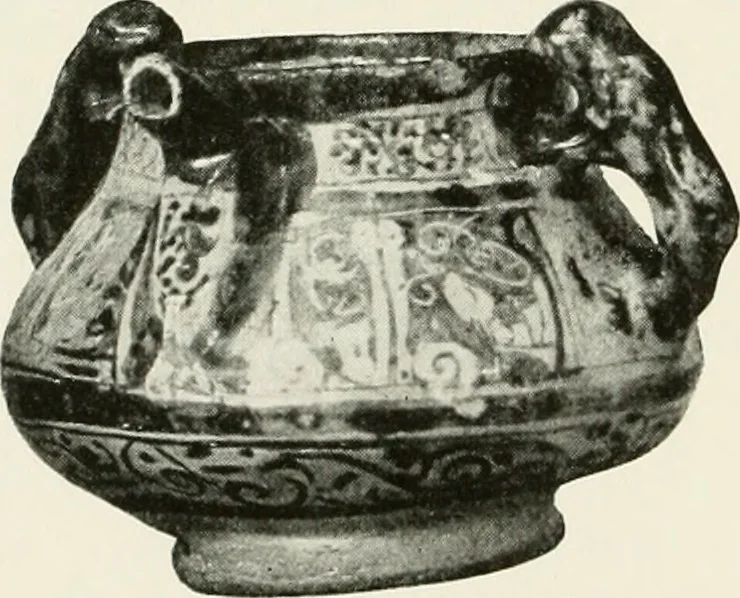 An illustration from A collection of ancient Chinese and Persian porcelain and pottery, Persian miniature paintings, books and manuscripts, consigned on account of the European war; also snuff bottles, jades and antique cloisonné enamels from another collector. To be sold ... May 4th, 5th, 6th, 7th and 8th, 1915 .., 1915, leaf 111