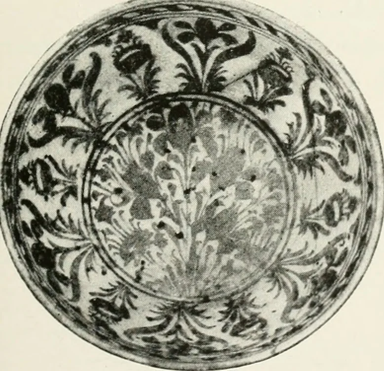An illustration from A collection of ancient Chinese and Persian porcelain and pottery, Persian miniature paintings, books and manuscripts, consigned on account of the European war; also snuff bottles, jades and antique cloisonné enamels from another collector. To be sold ... May 4th, 5th, 6th, 7th and 8th, 1915 .., 1915, leaf 60