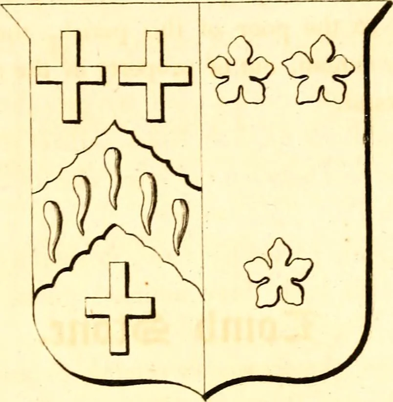 An illustration from A collection of armorial bearings, inscriptions, etc., in the Church of St. Nicholas, Newcastle on Tyne, and chapelries of Gosforth & Cramlington, Northumberland. To which is prefixed a historical account of the Church of St. Nicholas, 1820, leaf 114