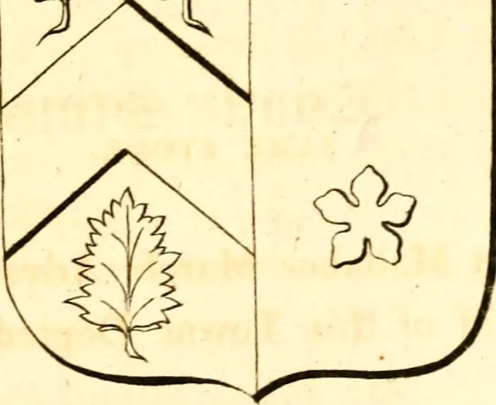 An illustration from A collection of armorial bearings, inscriptions, etc., in the Church of St. Nicholas, Newcastle on Tyne, and chapelries of Gosforth & Cramlington, Northumberland. To which is prefixed a historical account of the Church of St. Nicholas, 1820, leaf 114