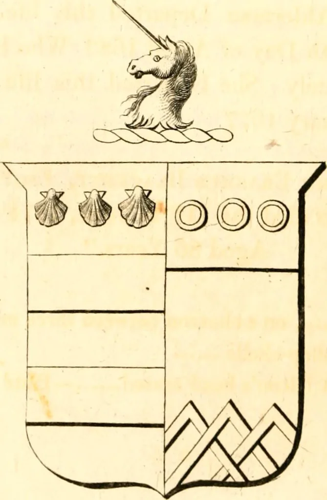 An illustration from A collection of armorial bearings, inscriptions, etc., in the Church of St. Nicholas, Newcastle on Tyne, and chapelries of Gosforth & Cramlington, Northumberland. To which is prefixed a historical account of the Church of St. Nicholas, 1820, leaf 125
