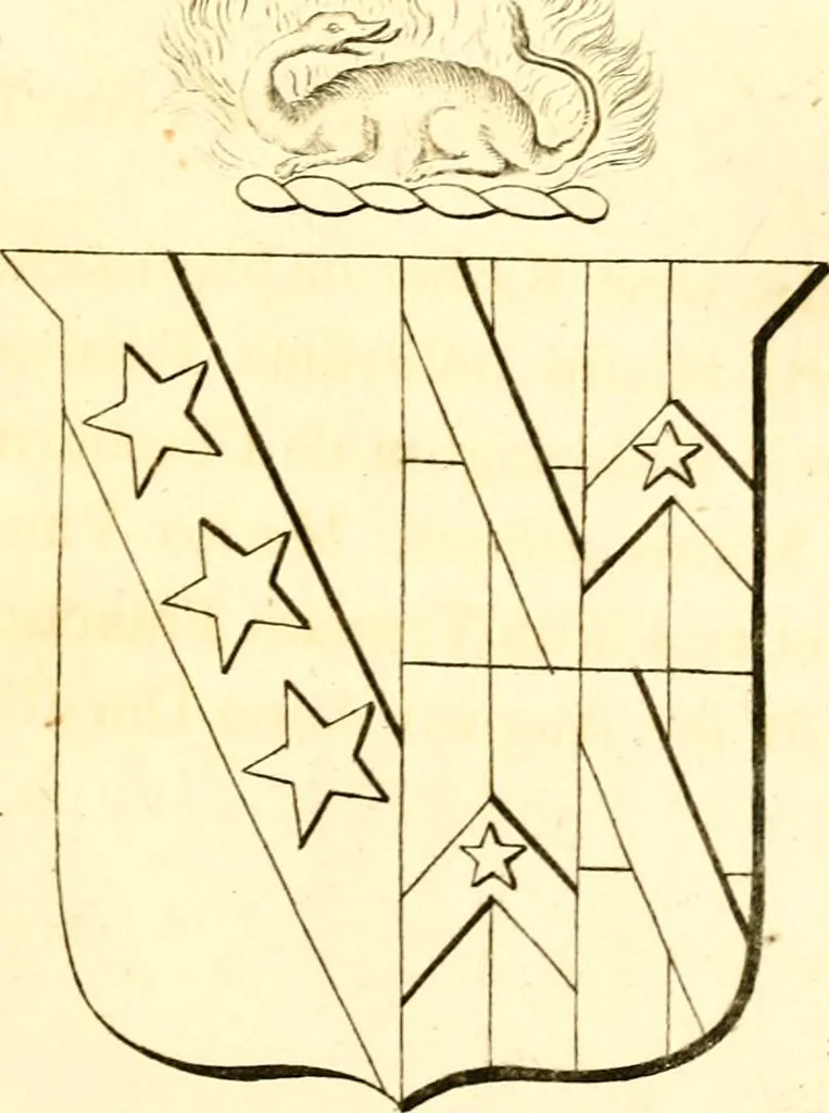 An illustration from A collection of armorial bearings, inscriptions, etc., in the Church of St. Nicholas, Newcastle on Tyne, and chapelries of Gosforth & Cramlington, Northumberland. To which is prefixed a historical account of the Church of St. Nicholas, 1820, leaf 130
