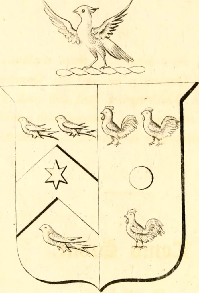 An illustration from A collection of armorial bearings, inscriptions, etc., in the Church of St. Nicholas, Newcastle on Tyne, and chapelries of Gosforth & Cramlington, Northumberland. To which is prefixed a historical account of the Church of St. Nicholas, 1820, leaf 133