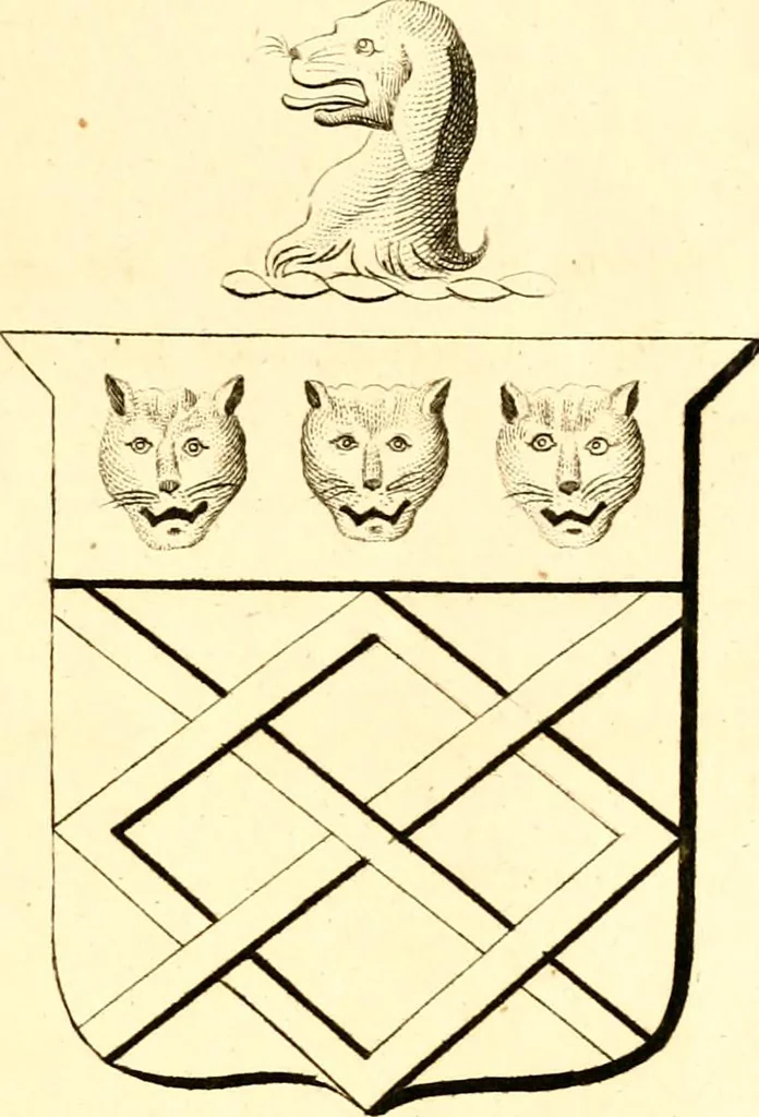 An illustration from A collection of armorial bearings, inscriptions, etc., in the Church of St. Nicholas, Newcastle on Tyne, and chapelries of Gosforth & Cramlington, Northumberland. To which is prefixed a historical account of the Church of St. Nicholas, 1820, leaf 146