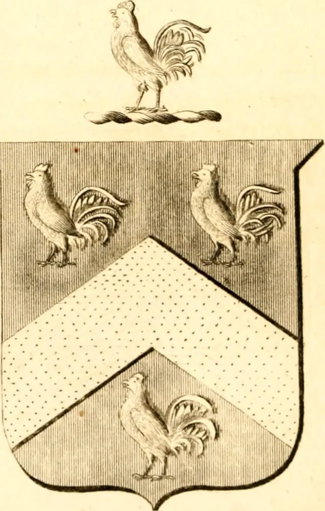 An illustration from A collection of armorial bearings, inscriptions, etc., in the Church of St. Nicholas, Newcastle on Tyne, and chapelries of Gosforth & Cramlington, Northumberland. To which is prefixed a historical account of the Church of St. Nicholas, 1820, leaf 149