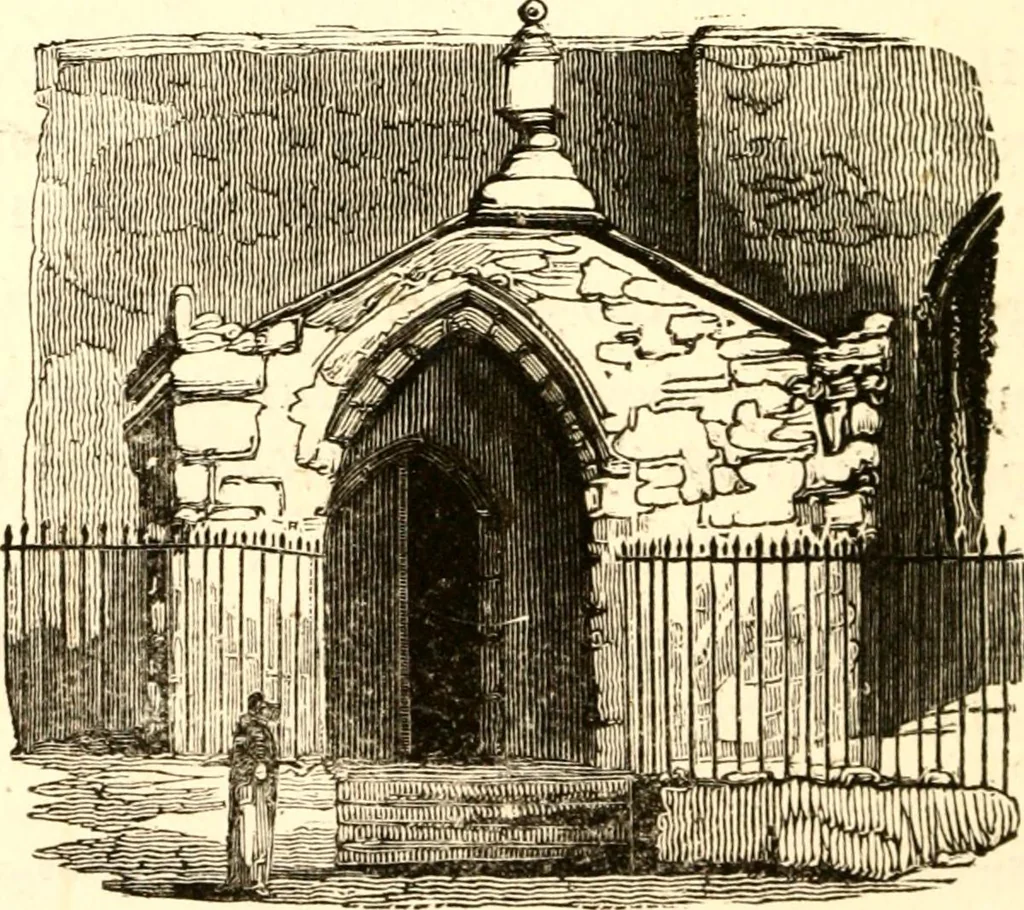 An illustration from A collection of armorial bearings, inscriptions, etc., in the Church of St. Nicholas, Newcastle on Tyne, and chapelries of Gosforth & Cramlington, Northumberland. To which is prefixed a historical account of the Church of St. Nicholas, 1820, leaf 153